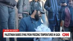 <p>juma’a froze to death in a tent in gaza. he is one of a number of babies to have died from hypothermia in recent days. cnn’s paula hancocks reports. </p>