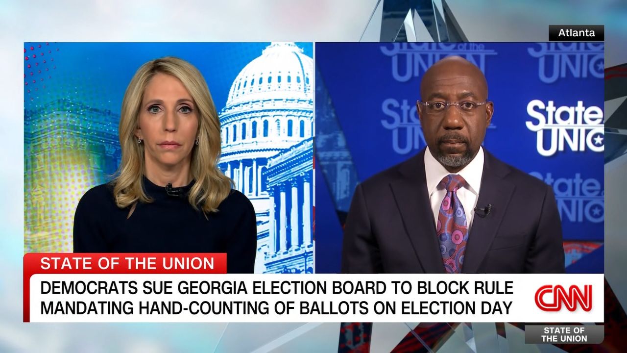 <p>Georgia Sen. Raphael Warnock tells CNN’s Dana Bash Democrats will "continue to be vigilant in court" but encourages voters to "show up in robust numbers."</p>