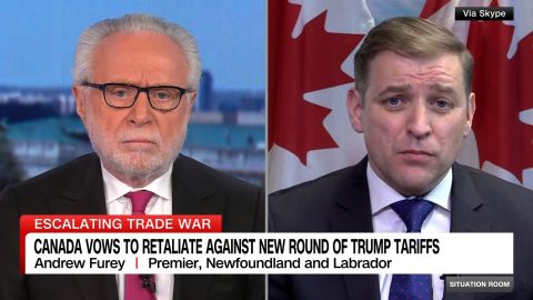 <p>Newfoundland and Labrador Premier Andrew Furey tells Wolf Blitzer why Canadians are "frustrated" and "angered" by President Trump's tariffs.</p>