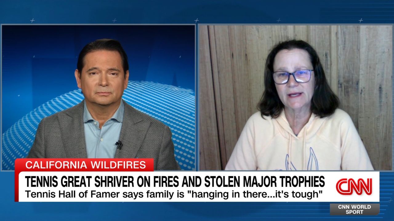 <p>Tennis Hall of Famer and holder of 21 women's doubles majors Pam Shriver was forced to evacuate her home in the Los Angeles area during the ongoing fires. While she was staying in a hotel, Shriver says a car she was using to temporarily store a prized collection of her grand slam trophies was stolen. World Sport's Patrick Snell spoke to her about the ordeal.</p>