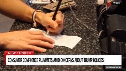 <p>Amid stubborn inflation, thousands of government workers losing their jobs, and costly tariffs looming, consumer sentiment declines.</p>