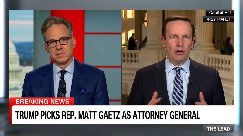 Sen. Murphy: Gaetz is ‘dangerously unqualified’ | CNN Politics
