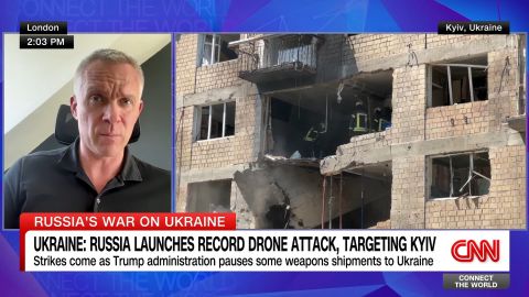 <p>The U.S. and Ukrainian presidents spoke Friday after Kyiv endured one of its worst nights of the war. Ukraine's Air Force says Russia launched a record number of attack drones and missiles at the country overnight. CNN's Nick Paton Walsh reports.</p>