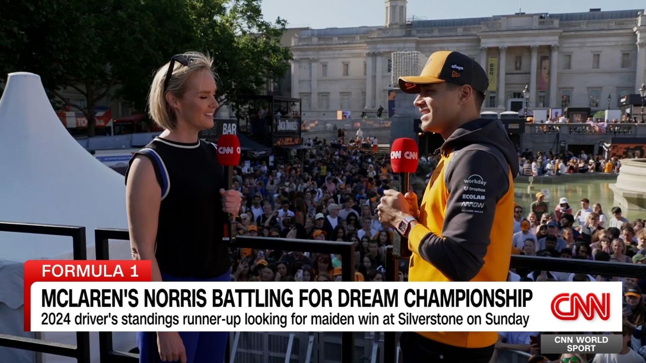 <p>McLaren's Lando Norris says that if he could swap his 7 previous race wins to finish first at Silverstone, he would. World Sport's Amanda Davies caught up with him earlier this week at the McLaren racing event in Trafalgar Square. </p>