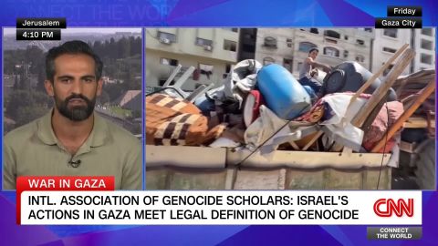<p>Leading genocide scholars pass resolution saying Israel's actions in Gaza meet the legal definition of genocide. Israel lambasted the accusation, saying it is based on a "campaign of lies" by Hamas. Jeremy Diamond has details. </p>