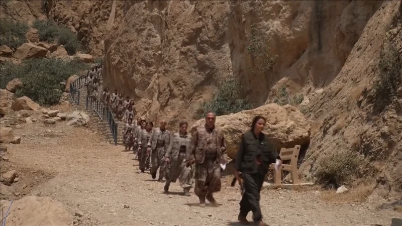 PKK fighters pile up their weapons in arms amnesty in Northern Iraq