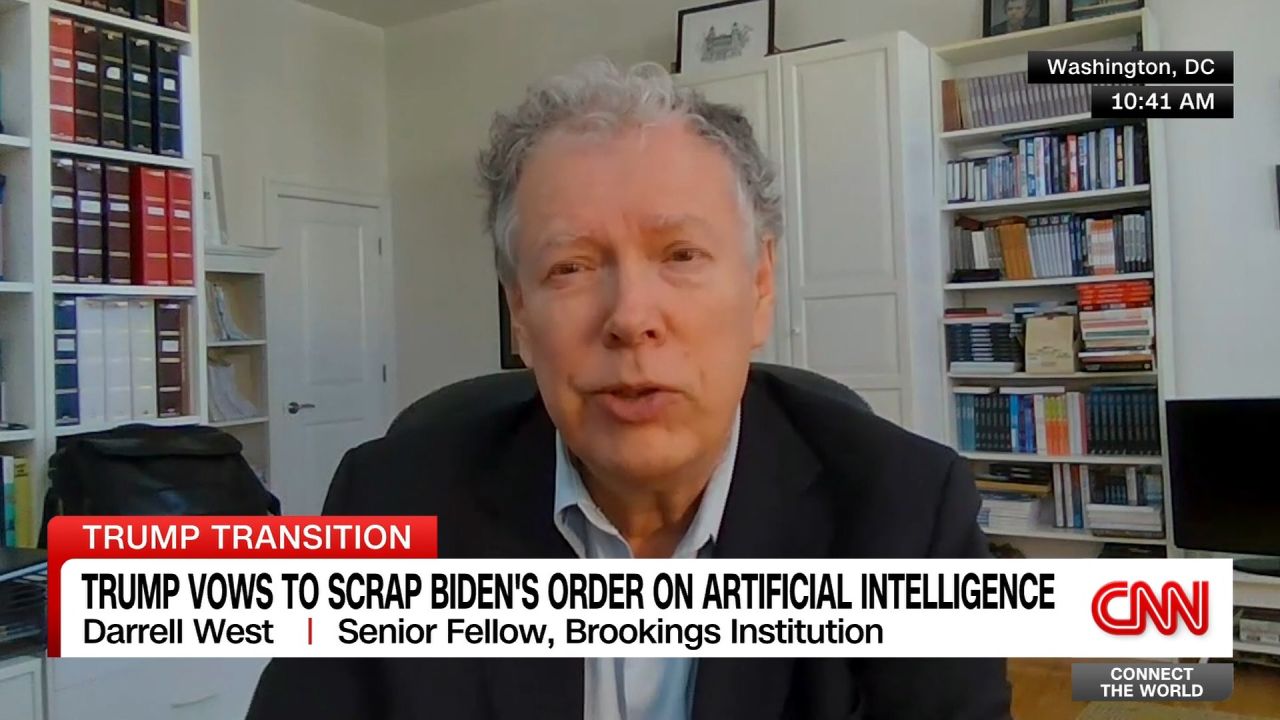 <p>Biden’s AI plan focused on safety, privacy, equity and maintaining U.S. leadership. Trump vows to dismantle it, with Republicans expected to accelerate AI adoption in federal agencies for tasks like fraud detection and administration efficiency. Darrell West, a senior fellow at the Brookings Institution, explains.</p><p><br /></p>