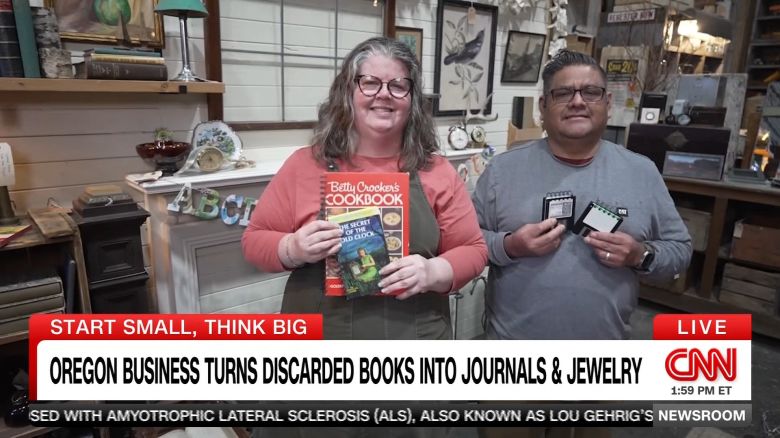<p>A husband and wife team from Portland, Oregon have turned their garage into a workshop - all in their quest to save books from the landfill. </p>