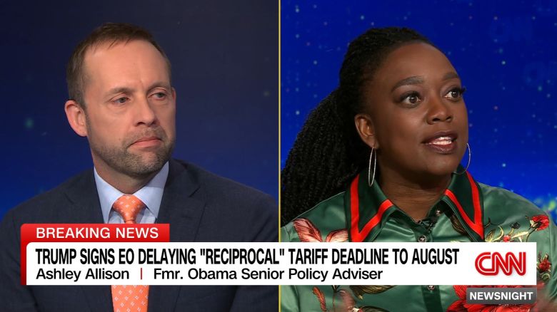 <p>President Trump signed an executive order extending the tariff deadline to August 1. But hours later, he told reporters that the date isn’t a firm one. Democratic strategist Ashley Allison says the White House is moving the goal posts because Trump’s tariff strategy isn’t working.</p>