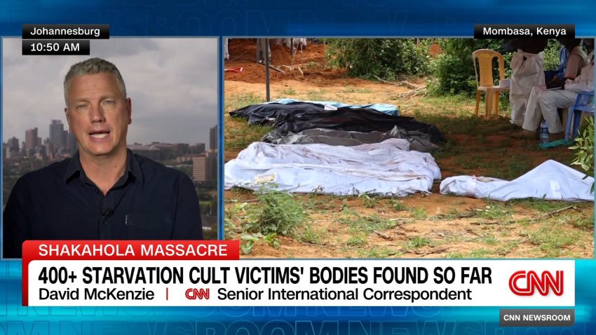<p>CNN's David McKenzie has the latest on the Shakahola Massacre as Kenyan authorities begin returning the bodies of starvation cult victims back to their families. More than 400 bodies have been found so far.</p>