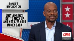 <p>On tonight's NewsNight Cap, Bomani Jones says airlines are the only companies that get to mess up everything and not pay for it.</p>