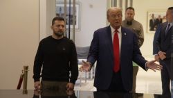 <p>In a press conference before a meeting with Ukrainian President Volodymyr Zelensky, Donald Trump brought up a phone call with Zelensky where he called his first impeachment a "Democratic hoax" that he "won." CNN's Jim Acosta fact checks Trump's impeachment claims.</p>