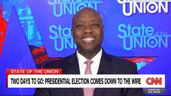 <p>Republican Sen. Tim Scott tells CNN’s Dana Bash "we will have a fair election" and predicts a "very, very good day for Donald Trump on Tuesday."</p>