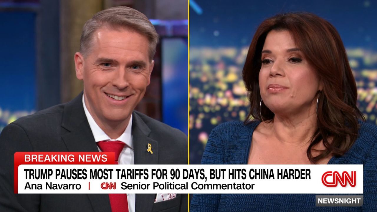 <p>Stocks soared after President Donald Trump announced a 90-day pause on reciprocal tariffs with the exception of China. CNN senior political commentator Ana Navarro weighs in on the trade policy whiplash, and CNN senior political commentator Scott Jennings responds.</p>