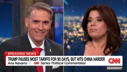 <p>Stocks soared after President Donald Trump announced a 90-day pause on reciprocal tariffs with the exception of China. CNN senior political commentator Ana Navarro weighs in on the trade policy whiplash, and CNN senior political commentator Scott Jennings responds.</p>
