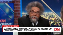 <p>Elon Musk, Donald Trump's "first friend," is pushing back on the President's spending bill, calling it "massive, outrageous, pork-filled and a disgusting abomination." Cornel West says Musk's criticism is "biblical."</p>
