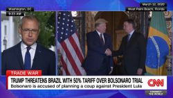 <p>President Donald Trump wants to pressure Brazil into stopping the trial of its former president Jair Bolsonaro, by threatening the country with 50% tariffs on imports. Jeff Zeleny analyses the impact on both nations. </p>
