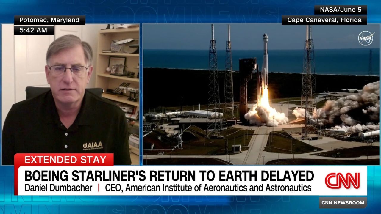 <p>Technical issues on the Boeing Starliner spacecraft have delayed two astronauts from returning home from the International Space Station. Daniel Dumbacher, CEO of the American Institute of Aeronautics and Astronautics, explains how unplanned difficulties are being addressed, and how long the delays may last. </p>
