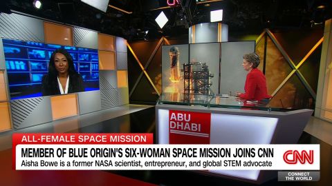 <p>An all-female crew will fly into space later this year, featuring superstar Katy Perry and TV personality Gayle King. Former NASA rocket scientist Aisha Bowe also will be on board, and gives Becky Anderson a preview of the mission.</p>