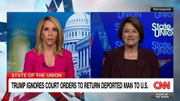 <p>Democratic Sen. Amy Klobuchar tells CNN's Dana Bash that if Trump officials continue to ignore judicial orders, courts "have the power to hold people in contempt" and should use it.</p>