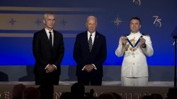 <p>President Joe Biden bestowed the US' highest civilian honor upon the Secretary General of NATO, Jens Stoltenberg, during highly scrutinized remarks kicking off the NATO summit in Washington, DC. </p>
