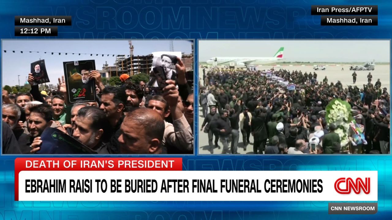 <p>CNN's Fred Pleitgen reports live from Mashhad, Iran on the funeral ceremonies and burial of Iran's late president Ebrahim Raisi.?</p>