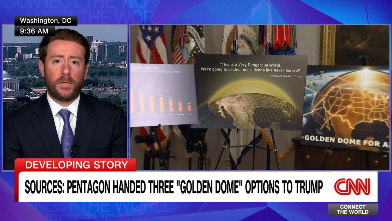 <p>CNN has learned that the White House is looking at options for developing President Trump’s vision of a Golden Dome. Zachary Cohen joins Becky Anderson with details. </p>