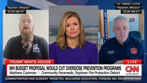<p>Ray Rath, a certified peer support counselor and in recovery from heroin, and Matthew Cushman, a paramedic from Raytown, Missouri, joined "The Situation Room with Wolf Blitzer and Pamela Brown" to discuss a preliminary budget proposal that would cut about two dozen substance abuse prevention and treatment programs. Rath says he fears it could cost lives if implemented.</p>