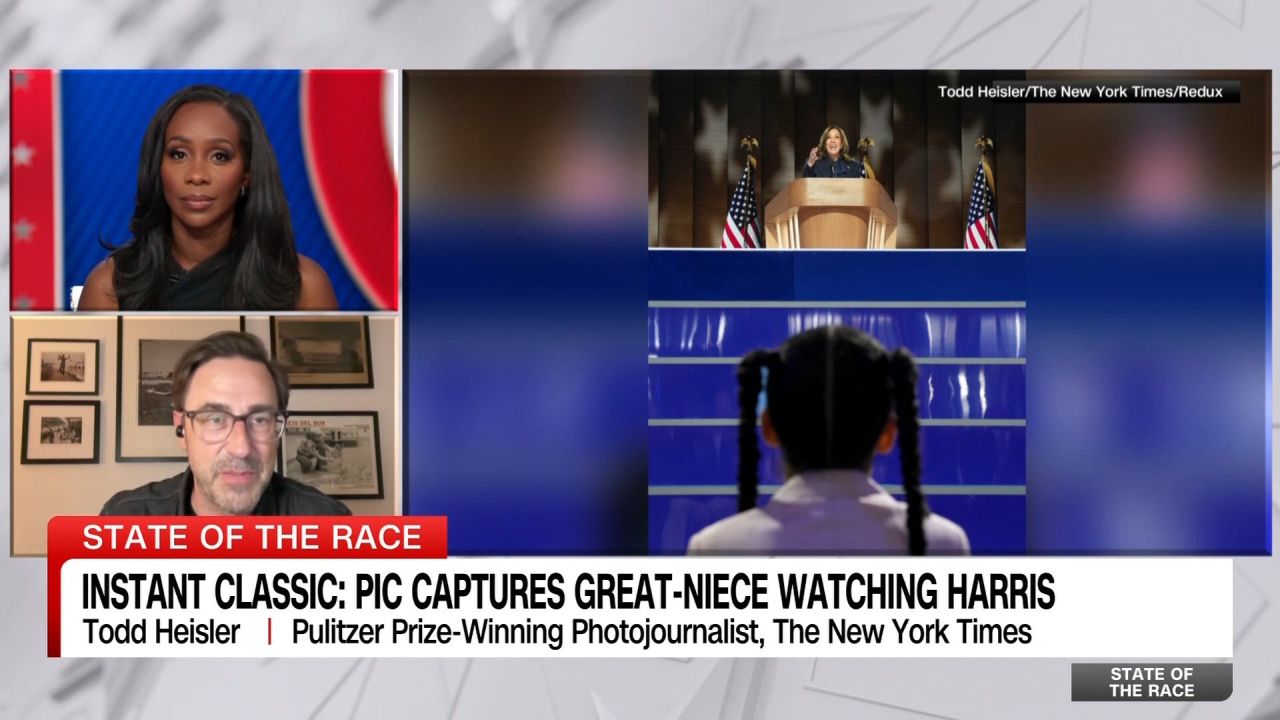 <p>His picture showing one of Kamala Harris’ great-nieces watching Harris accept the Democratic nomination was reposted all over the internet in the last 24 hours. New York Times Photographer Todd Heisler tells us about the now-viral photo.</p>