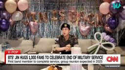 <p>CNN's Mike Valerio reports from Seoul, where BTS fans gathered Thursday for the group's annual FESTA event, which was even more special this year since it kicked off just a day after the group's oldest member Jin wrapped up his mandatory military service</p>