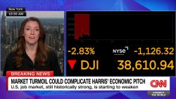 <p>The latest market downturn, sparked by a disappointing U.S. jobs report, has made Kamala Harris' economic message in her run for president more complicated.?</p>