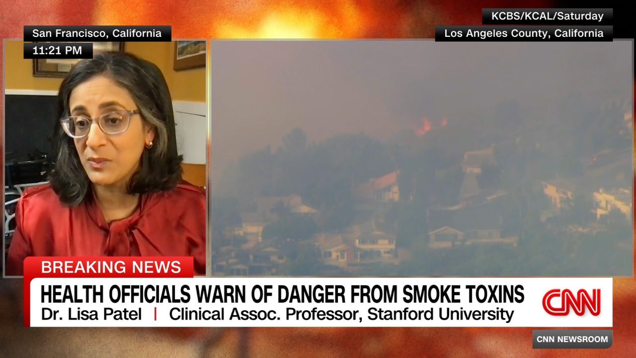 

<p>Dr. Lisa Patel, clinical associate professor at Stanford University, tells CNN’s Ivan Watson about the short- and long-term risks of the California wildfires.</p>
<p>” class=”image__dam-img image__dam-img–loading” onload=”this.classList.remove(‘image__dam-img–loading’)” onerror=”imageLoadError(this)” height=”1080″ width=”1920 “/></picture>
    </div>
</div></div>
</p></div>
</div>
<div class=