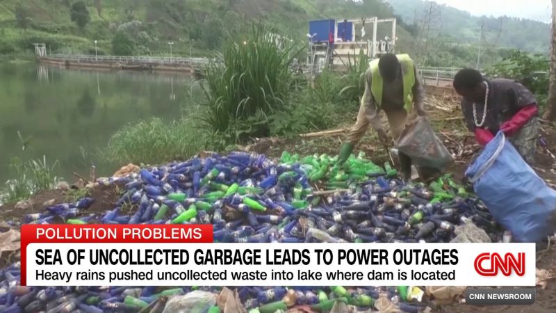 Trash clogs dam that provides electricity in the Democratic Republic of Congo and Rwanda