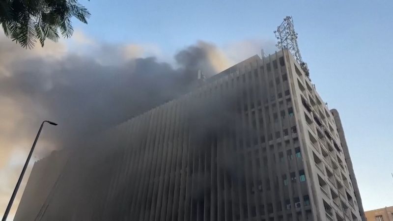 Video shows deadly fire at Cairo telecommunications building