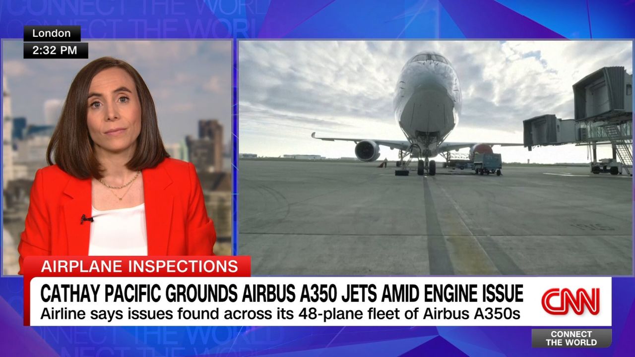 <p>Becky Anderson speaks with CNN's Hanna Ziady about Cathay Pacific canceling dozens of flights over possible engine problems.</p>