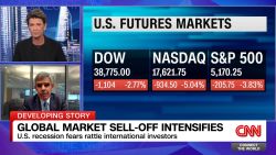 <p>Economist Mohamed El-Erian tells Becky Anderson he sees a 35% probability of a recession, as global markets endure a sell-off.</p>