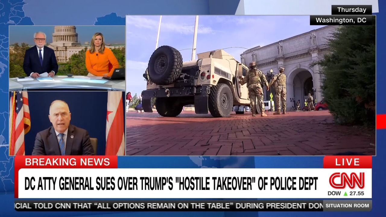 <p>DC Attorney General Brian Schwalb joined CNN's The Situation Room to discuss the latest pushback against the Trump administration's efforts to control DC policing, arguing the Home Rule Act does not give Trump the authority to carry out its attempts to remove or replace the chief of police.</p>