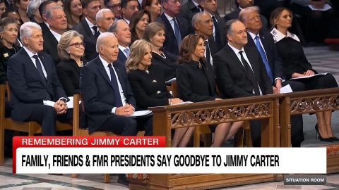 <p>Jimmy Carter's funeral brings presidents Biden, Trump, Obama, Bush, and Clinton together for an emotional tribute to their predecessor.</p>