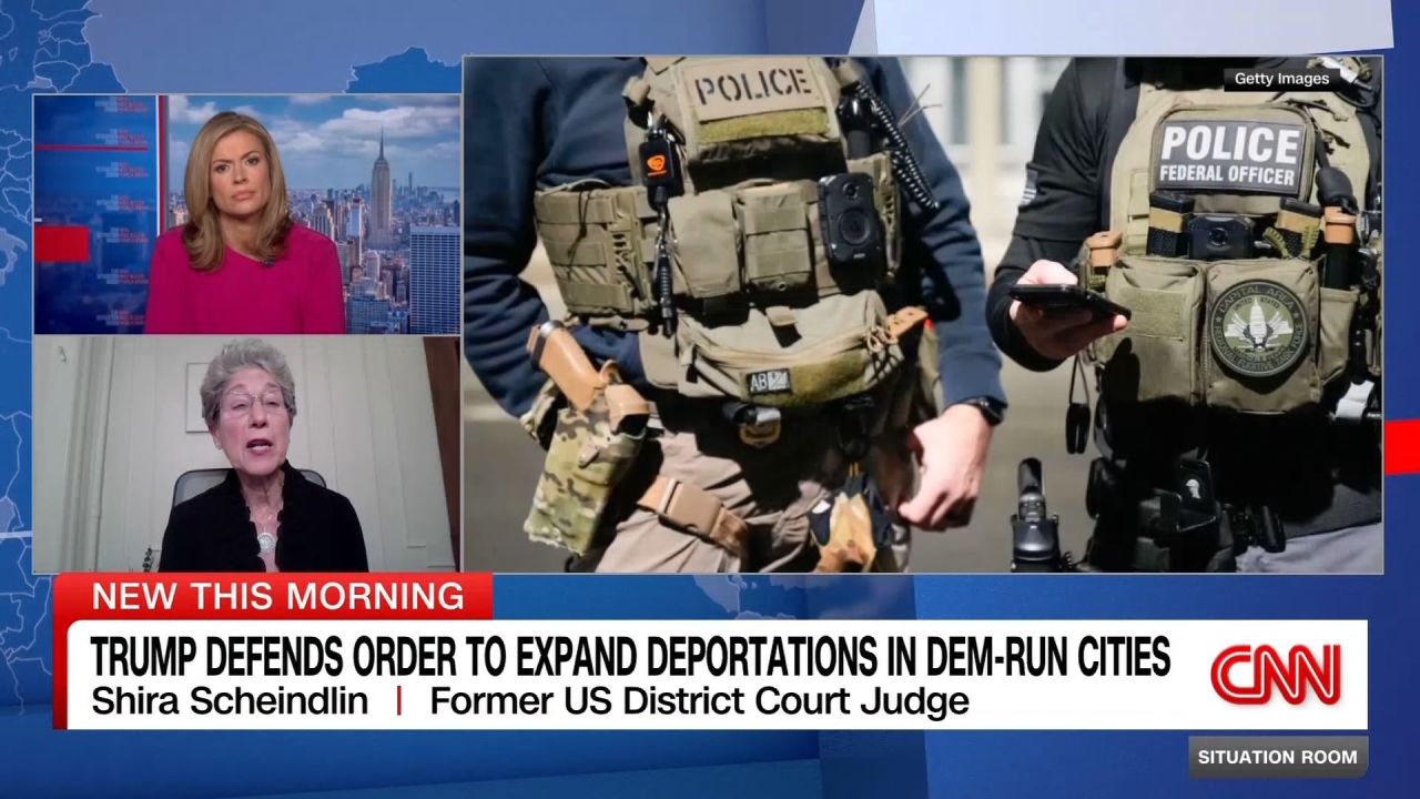 <p>Retired federal judge Shira Scheindlin joined CNN's Pamela Brown to discuss the Trump administration's self-imposed quota of 3,000 immigration-related arrests per day and the legally problematic ways it's trying to achieve that goal.</p>