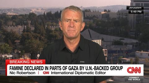 <p>The U.N.-backed Integrated Food Security Phase Classification has declared famine in parts of Gaza. CNN’s Nic Robertson reports. </p>