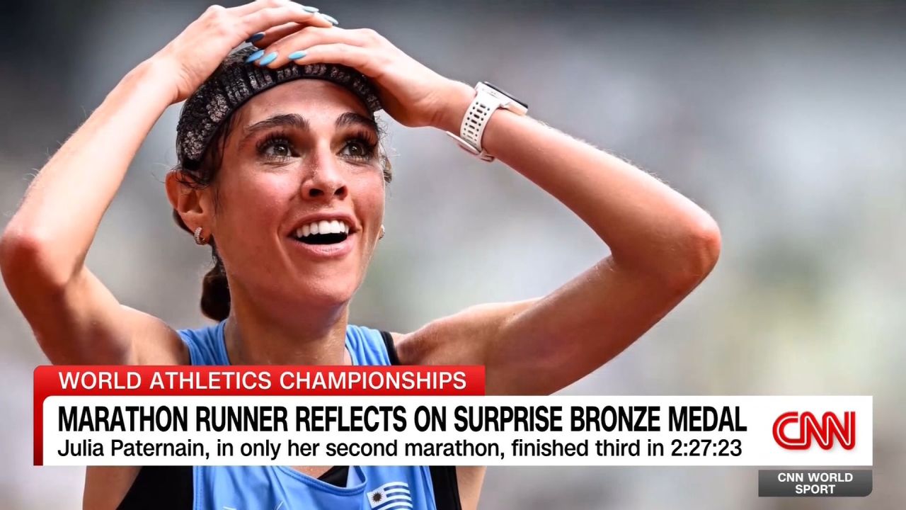 <p>One of the most heartwarming scenes at the World Athletics Championships last month came in the women's marathon, when Uruguay's Julia Paternain won the bronze medal in just her second race of that length. World Sport's Don Riddell caught up with Paternain to hear about her excitement firsthand.</p>