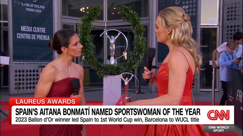 <p>It has been an incredible year for Aitana Bonmati, who seems to pick up another new trophy every other week. This week she was named as the Sportswoman of the year at the Laureus World Sport awards. Afterwards, our Amanda Davies caught up with Aitana in Madrid. </p>
