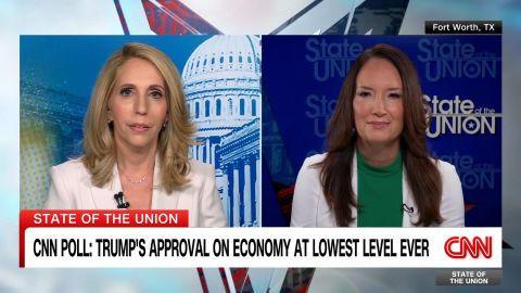 <p>CNN's Dana Bash asks Agriculture Secretary Brooke Rollins about a new CNN poll showing President Trump's approval rating on the economy sinking to its lowest mark ever.</p>