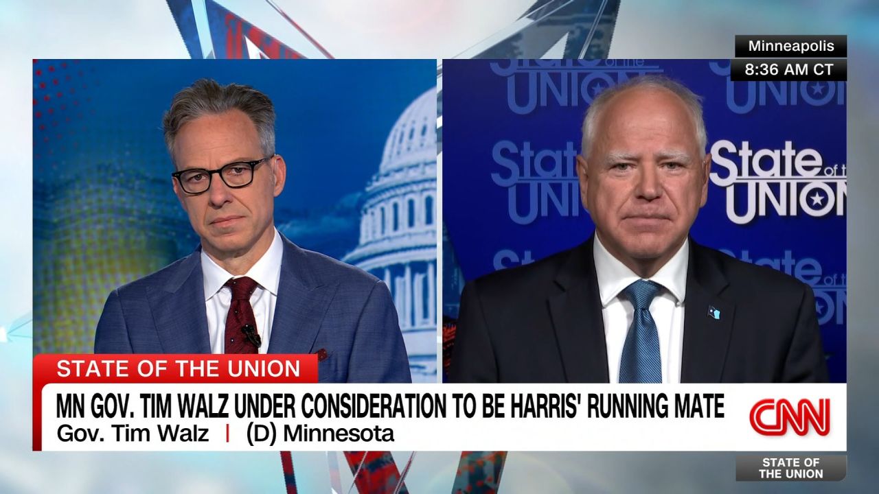 <p>Minnesota Gov. Tim Walz tells CNN’s Jake Tapper “there’s a new burst of energy” in the campaign and says “I have not seen anything like this for 15 years.”</p>