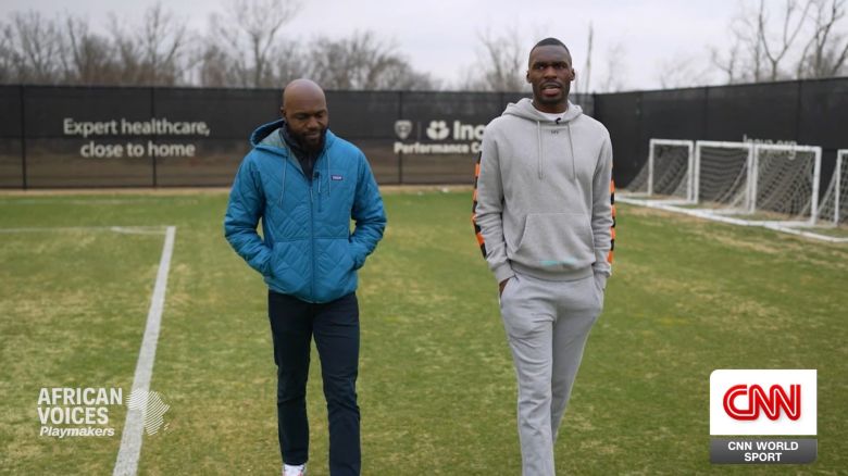 <p>Major League Soccer has seen an uptick of interest from players from around the world in recent years. One such star that is no stranger to the international spotlight is Congolese Christian Benteke. With 10 years in the English Premier League, and close to 50 international appearances for Belgium under his belt, he came to the U.S. to break some records but also, he says, on a personal quest for happiness, as he's been explaining to Larry Madowo for African Voices Playmakers.</p>