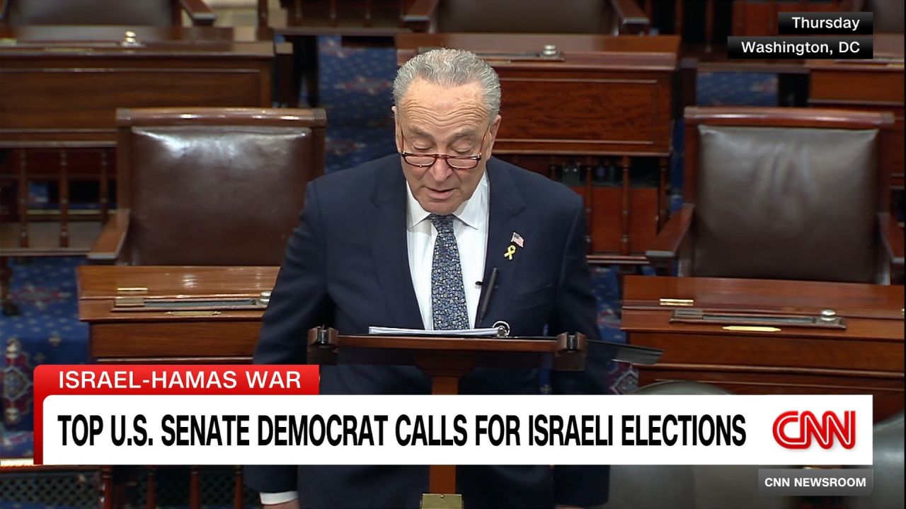 <p>Chuck Schumer, America's highest-ranking Jewish elected official, calls for new elections in Israel, saying Prime Minister Benjamin Netanyahu is an obstacle to peace. CNN's John Vause talks to The Jerusalem Post's Yaakov Katz about the implications.</p>