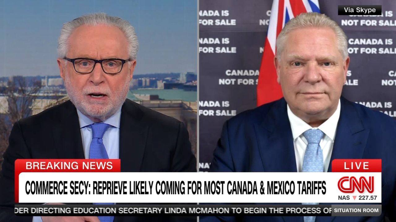 <p>Ontario Premier Doug Ford slams President Trump's tariffs as creating "mass chaos" across North America and calls for him to renegotiate the USMCA trade deal.</p>