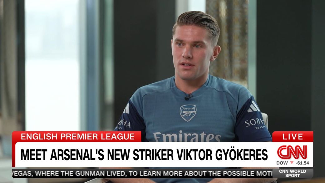 <p>Arsenal's new signing Viktor Gyökeres says that after so much talk - he's ready to hit the ground running. The Swede's move from Sporting Lisbon was confirmed last weekend - becoming Mikel Arteta's fifth new signing of the off season.</p><p>He spoke to CNN exclusively ahead of what could be his debut against rivals Tottenham on Thursday. </p>