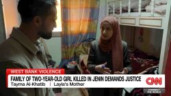 <p>The family of 2-year-old Layla Al-Khatib is calling for justice after Israeli soldiers fired into the family's home, killing Layla. The IDF has been operating in the Jenin Refugee Camp in the occupied West Bank to thwart “terrorists,” but said it “regrets any harm caused to uninvolved civilians.” CNN’s Jeremy Diamond reports.</p>