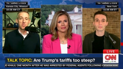 <p>Cameron Kasky, co-host of the "FYPod" podcast, and Jason Kander, host of the "Majority 54" podcast, join Pamela Brown for her weekly "Your Voice" segment to discuss how different generations of Americans are viewing President Trump's tariffs. They also discuss what Democrats across the country are wanting from their politicians. </p><p><br /></p>